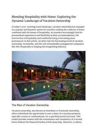 blending hospitality with home exploring