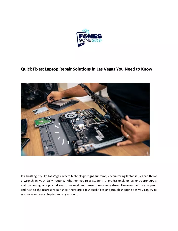 quick fixes laptop repair solutions in las vegas