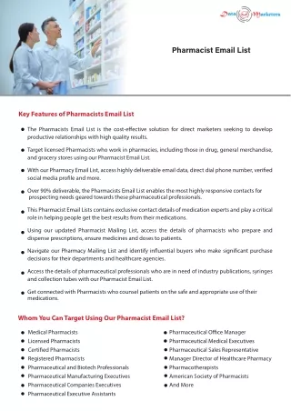 Pharmacist Email List | Pharmacist Email Lists | Pharmacists Email List