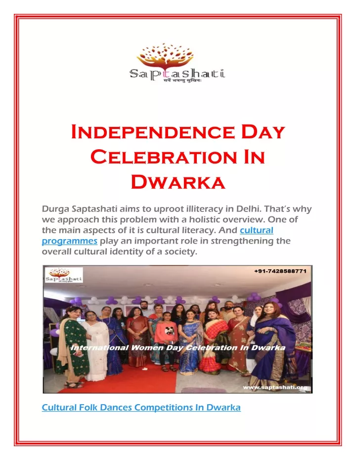 independence day celebration in dwarka