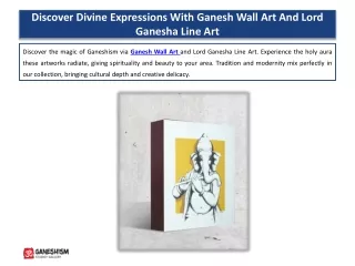Discover Divine Expressions With Ganesh Wall Art And Lord Ganesha Line Art