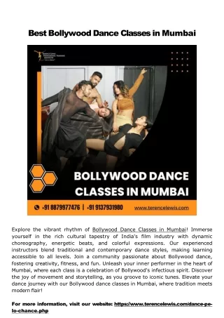 Best Bollywood Dance Classes in Mumbai