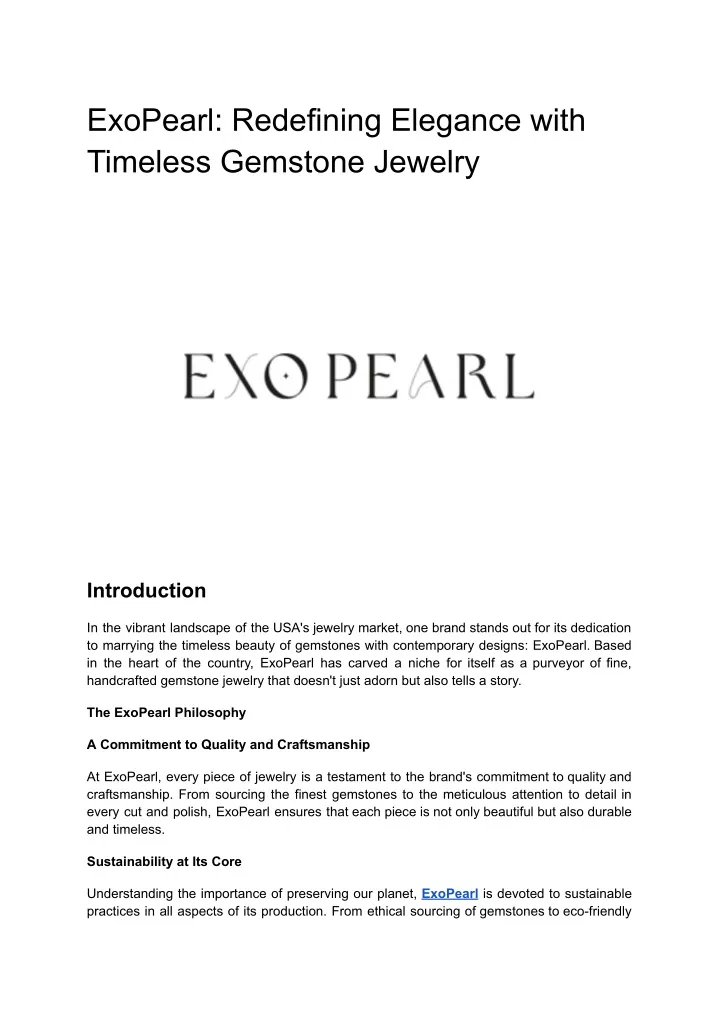 exopearl redefining elegance with timeless