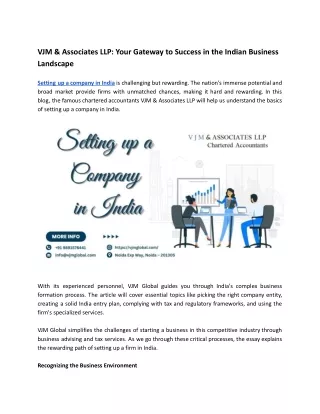 VJM & Associates LLP: Your Gateway to Success in the Indian Business Landscape