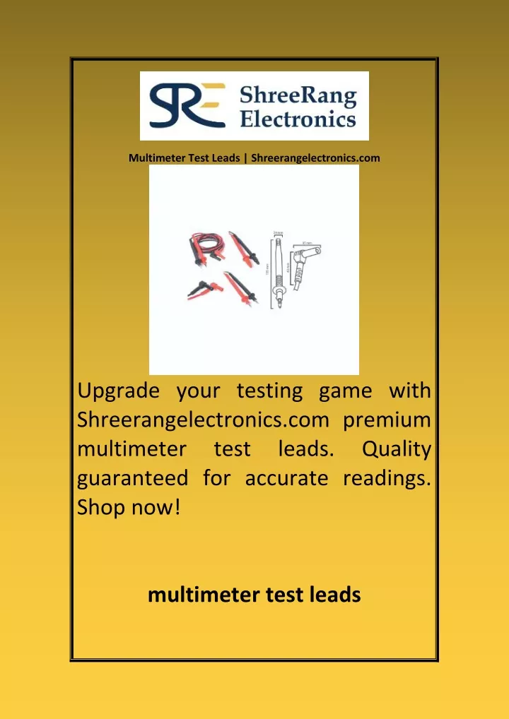 multimeter test leads shreerangelectronics com