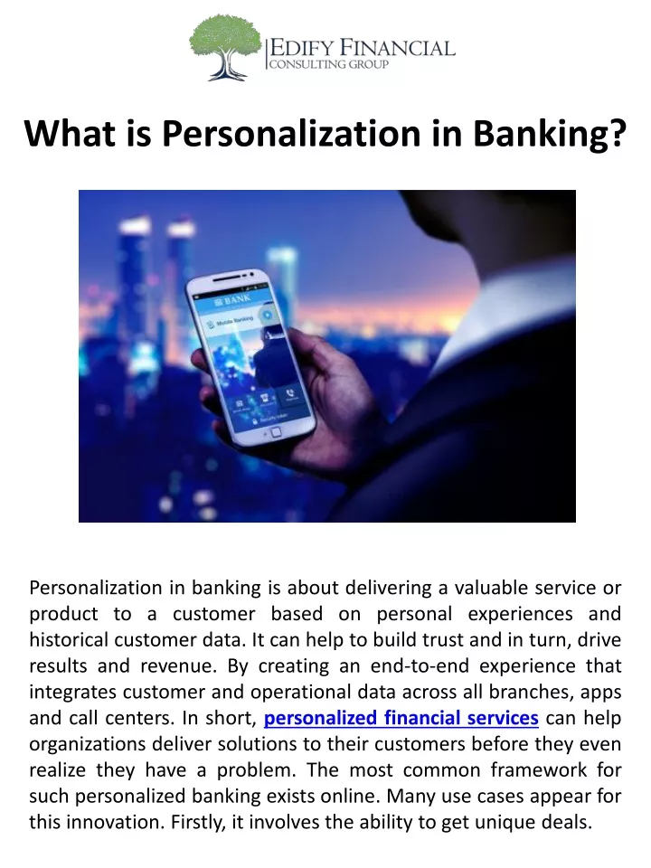 what is personalization in banking