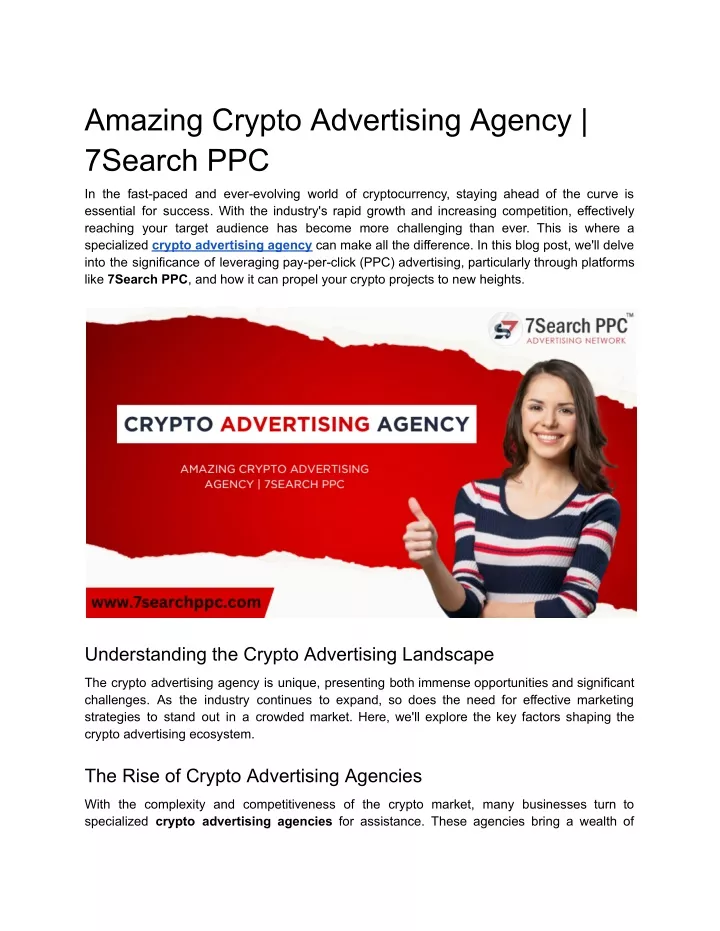amazing crypto advertising agency 7search ppc