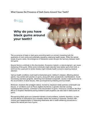 What Causes the Presence of Dark Gums Around Your Teeth