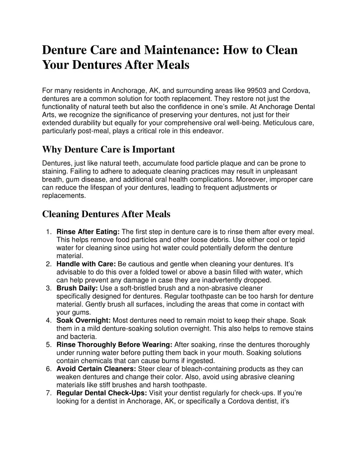 denture care and maintenance how to clean your