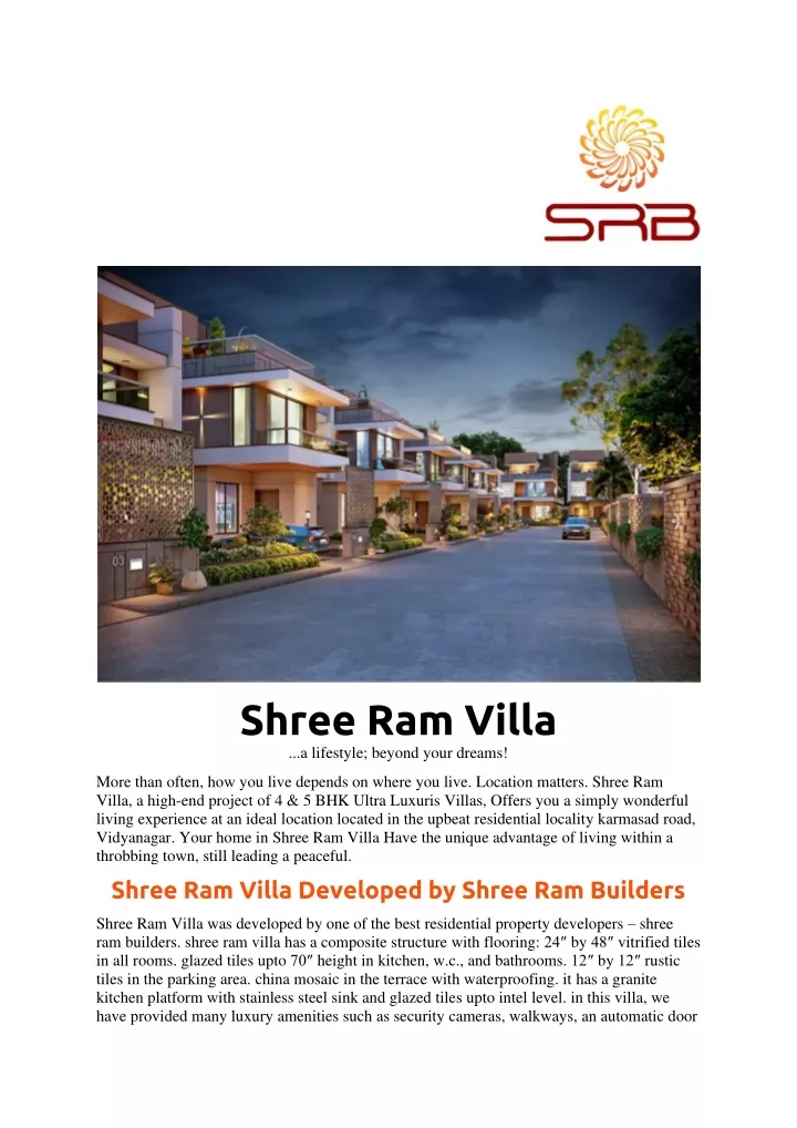 shree ram villa a lifestyle beyond your dreams