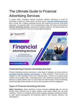 The Ultimate Guide to Financial Advertising Services