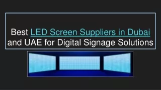 LED Screen Suppliers in Dubai and UAE