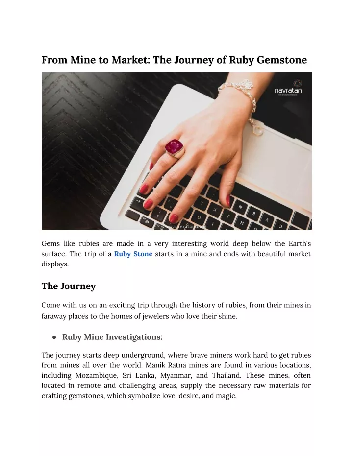 from mine to market the journey of ruby gemstone