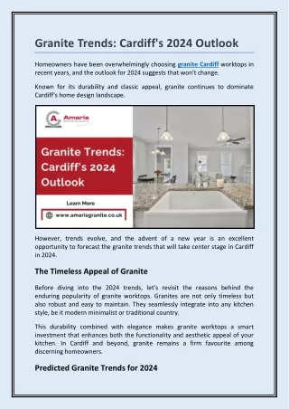 Granite Trends Cardiff's 2024 Outlook