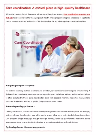 Care Coordination A Critical Piece in High-Quality Healthcare