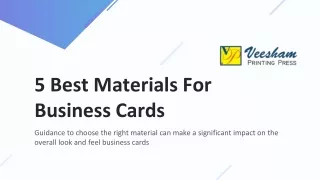5 Best Materials For Business Cards