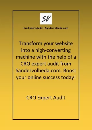 cro expert audit sandervolbeda com