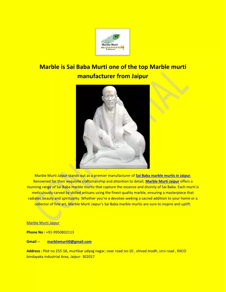 marble is sai baba murti one of the top marble