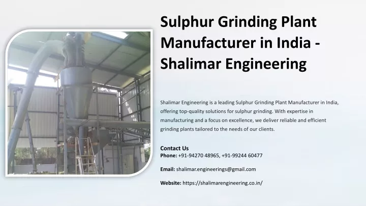 sulphur grinding plant manufacturer in india