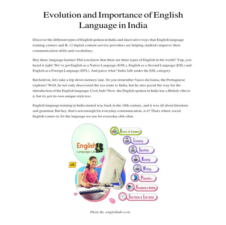 evolution and importance of english language