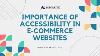 Importance of Accessibility in E-commerce Websites