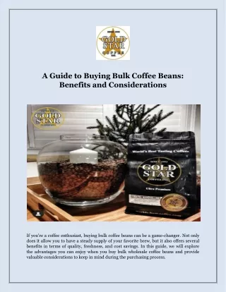 A Guide to Buying Bulk Coffee Beans: Benefits and Considerations
