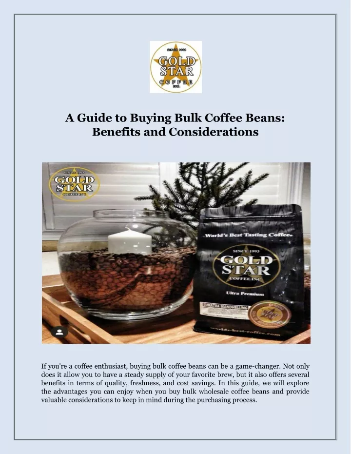 a guide to buying bulk coffee beans benefits
