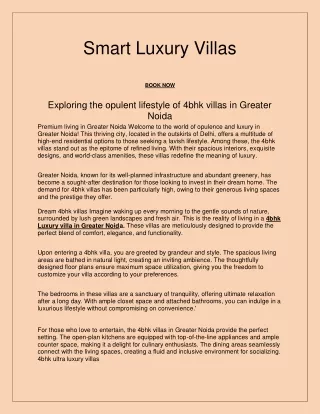 Escon Panache: Smart Luxury Villas in Greater Noida"