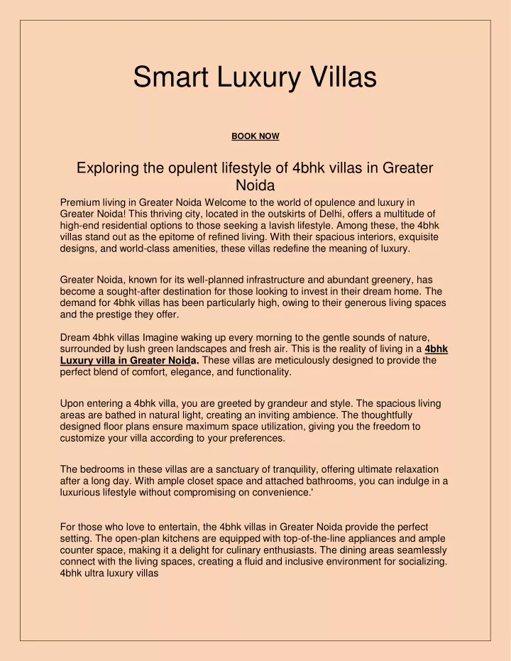 smart luxury villas book now exploring