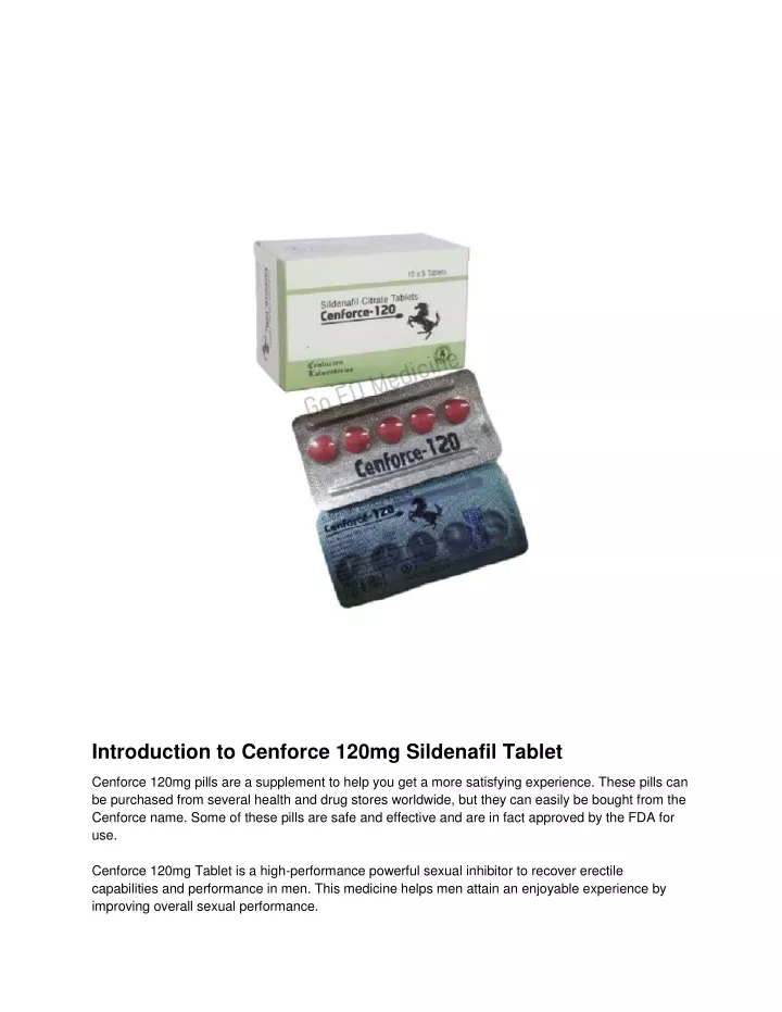 introduction to cenforce 120mg sildenafil tablet