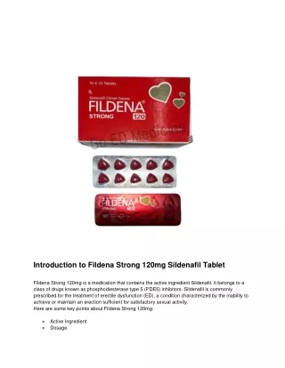 Fildena Strong 120mg Sildenafil Tablet