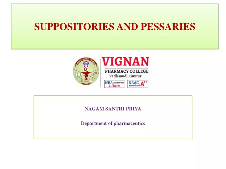 suppositories and pessaries