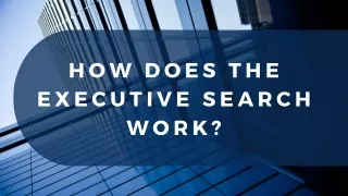 How does the executive search work?