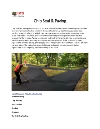 Chip Seal & Paving (6 Services Description)