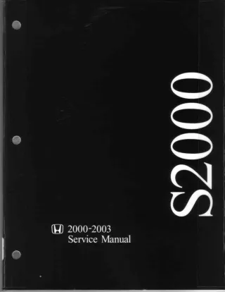 2000 Honda S2000 Service Repair Manual