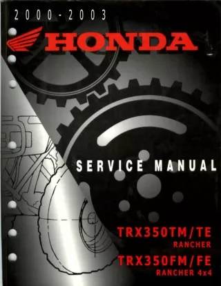 2000 Honda TRX350 Rancher 350 Service Repair Manual