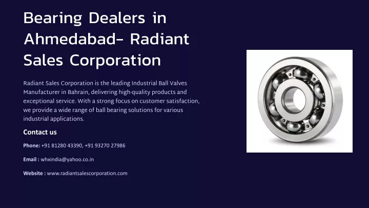 bearing dealers in ahmedabad radiant sales