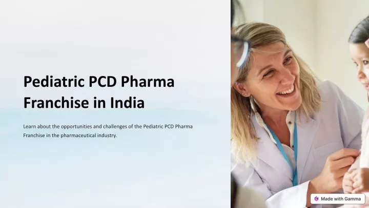 pediatric pcd pharma franchise in india