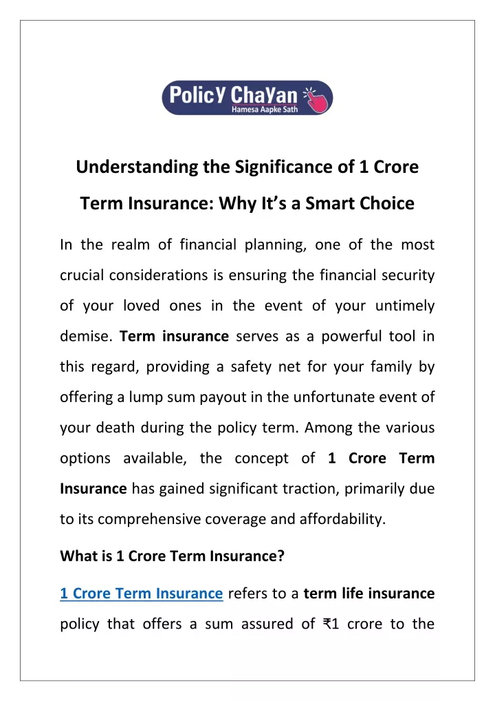 understanding the significance of 1 crore