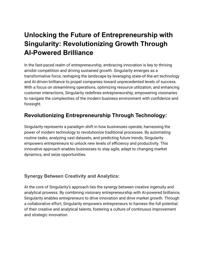 unlocking the future of entrepreneurship with