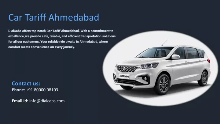 car tariff ahmedabad