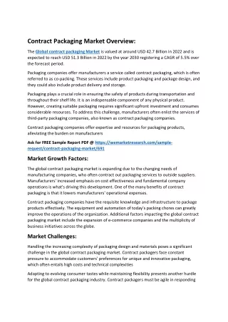 contract packaging market overview