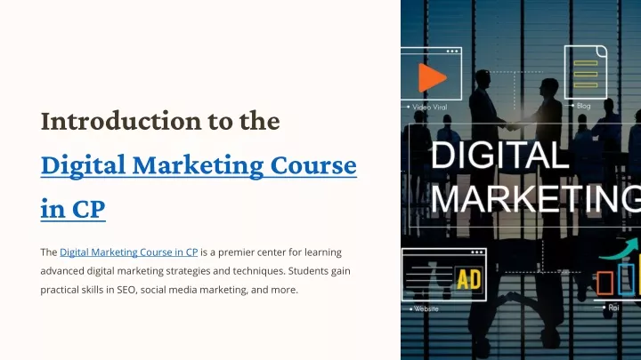 introduction to the digital marketing course in cp