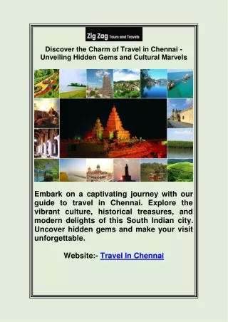 Discover the Charm of Travel in Chennai - Unveiling Hidden Gems and Cultural Mar