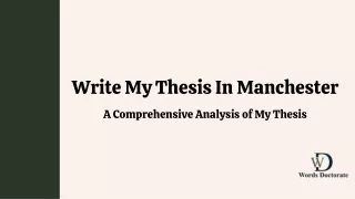Write My Thesis In Manchester