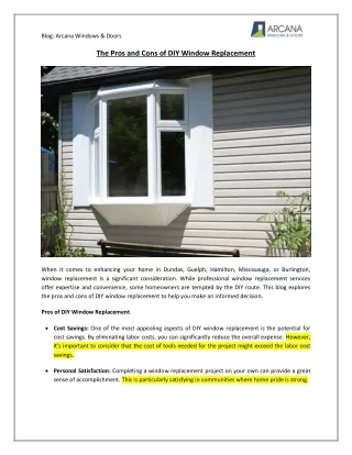 The Pros and Cons of DIY Window Replacement | Arcana Windows & Doors