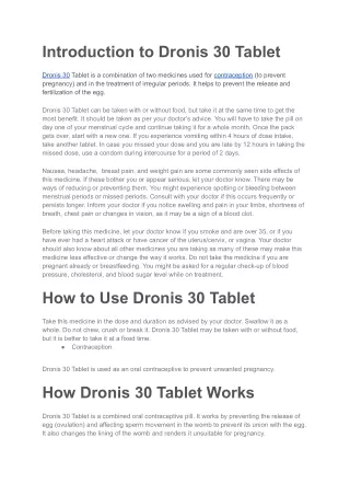 introduction to dronis 30 tablet