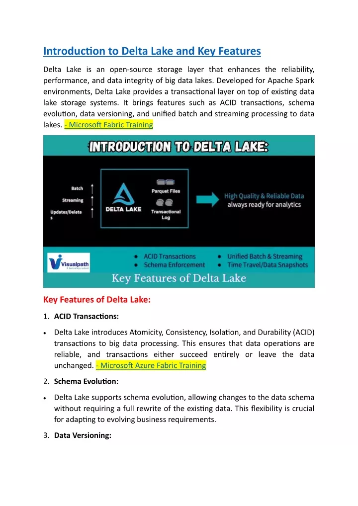 introduction to delta lake and key features