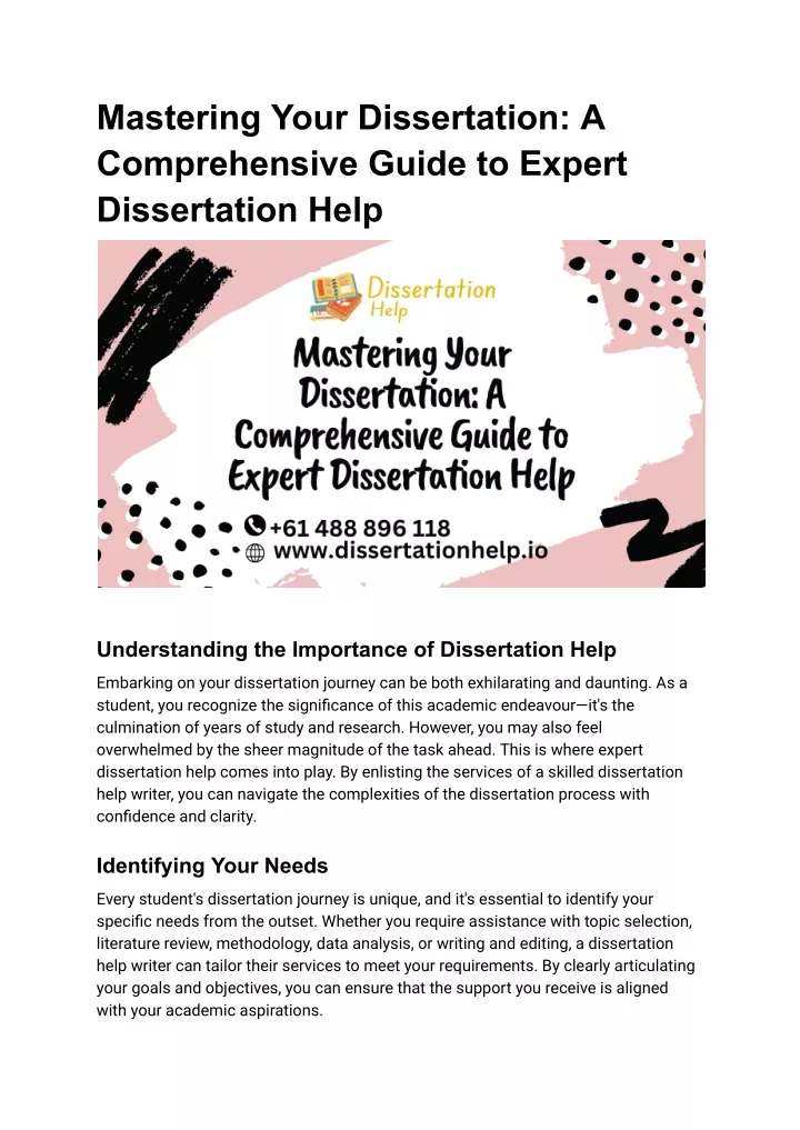 mastering your dissertation a comprehensive guide