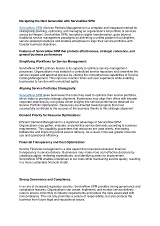 navigating the next generation with servicenow